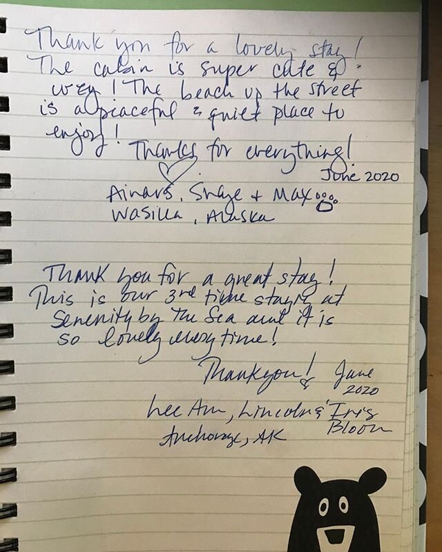 Our guests are the best #SerenityByTheSeaCabins #VacationSeward #Alaska #VacationCabins